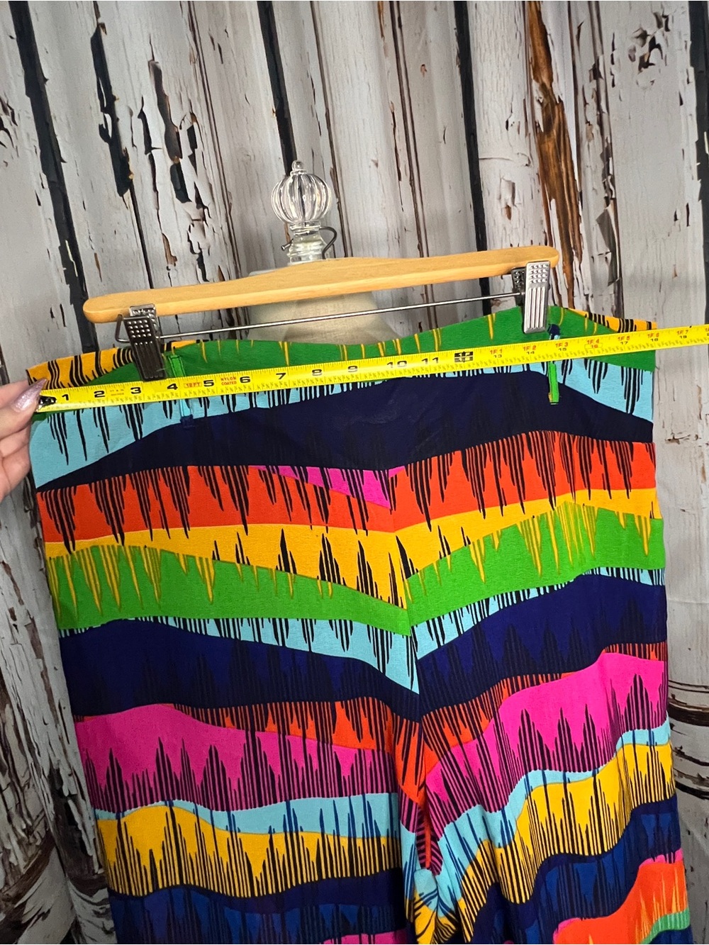 Vibrant Multicolor Wide Leg Bohemian Pants with Waist Tie - Picture 7 of 8